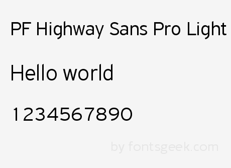 Fuente PF Highway Sans Pro